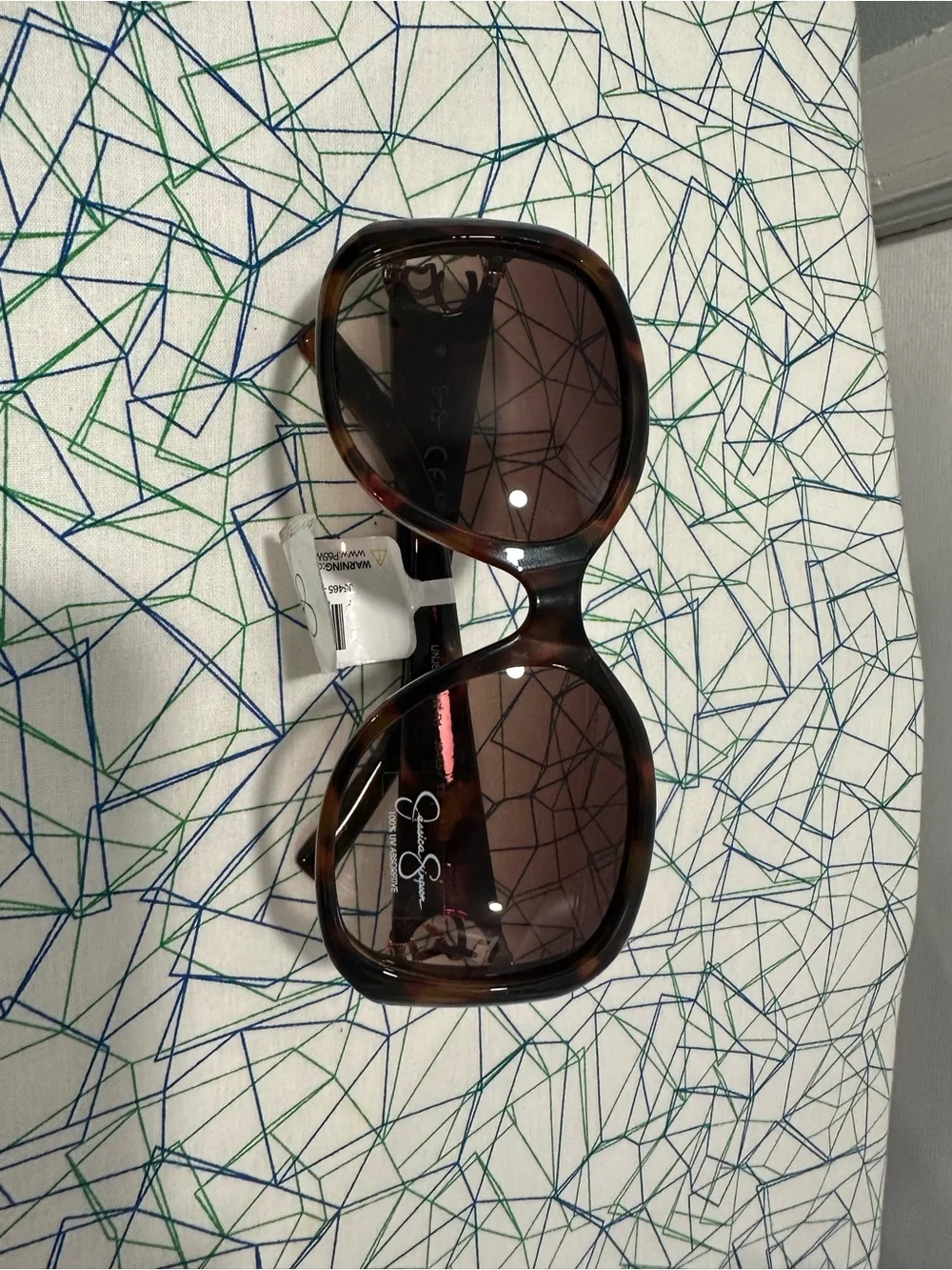 Jessica Simpson Brown Tortoiseshell Oversized Sunglasses with Brown Lenses